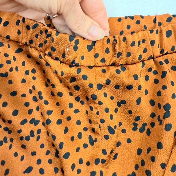 Crescent Silky Satin Pajama Cami Tank Shorts Set Loungewear Orange Black Small - Picture 6 of 7